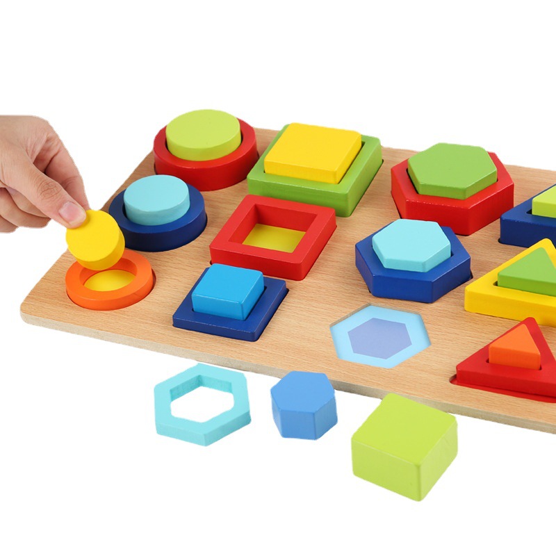 Montessori early education hand grasping board educational toys wooden