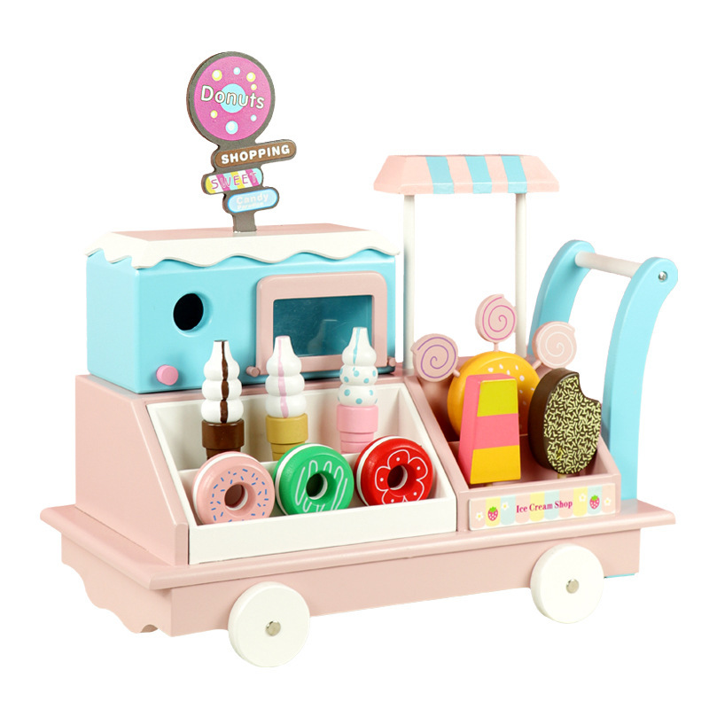 Wooden Toy The Simulation Ice Cream Truck-A