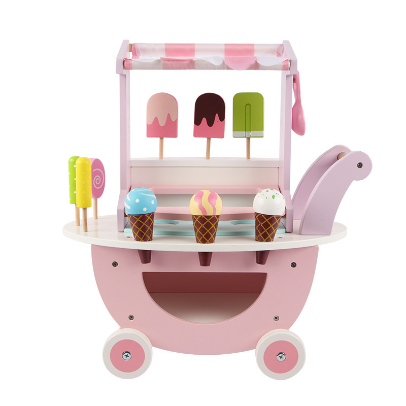 Wooden Toy The Simulation Ice Cream Truck-B