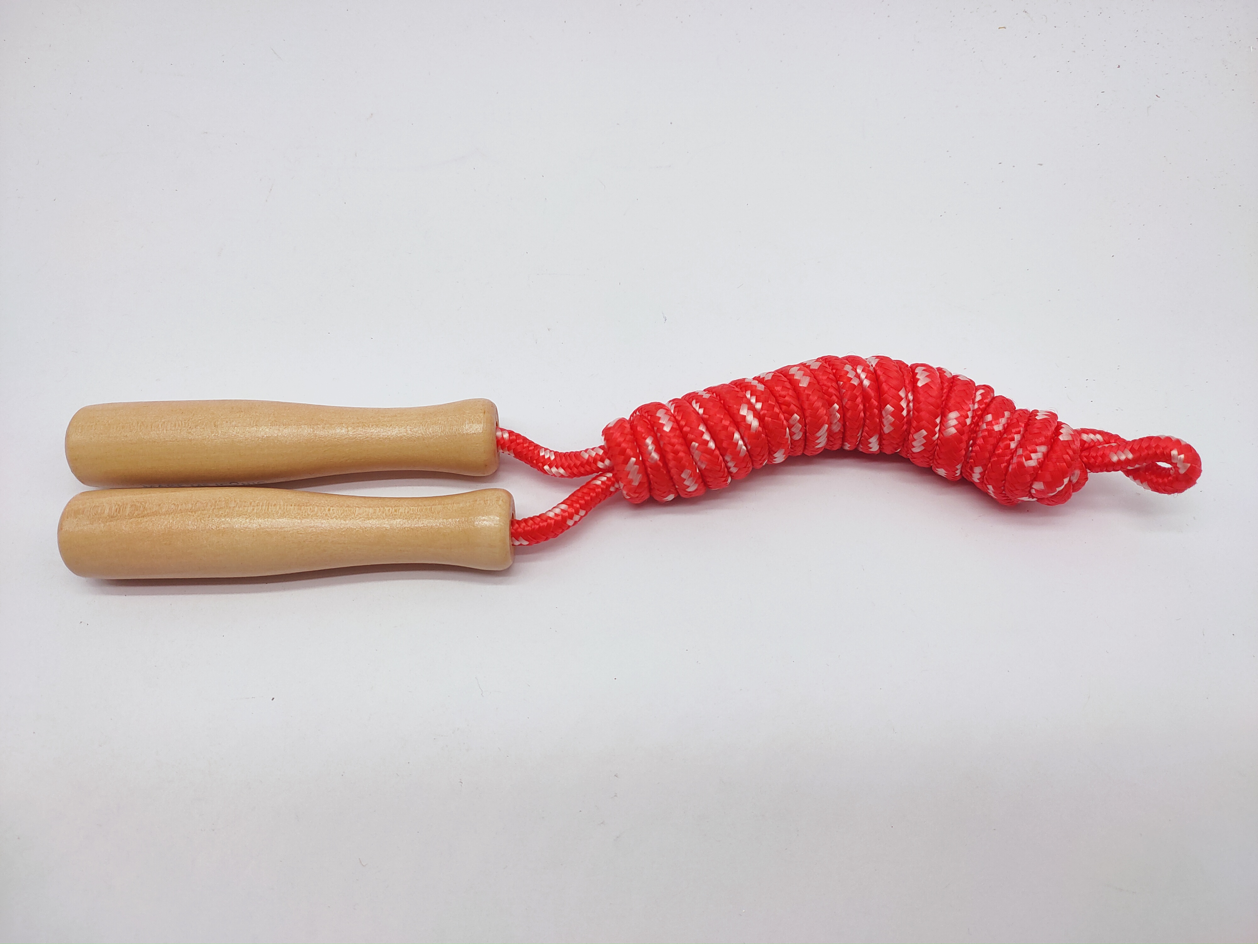 Wooden handle jump rope