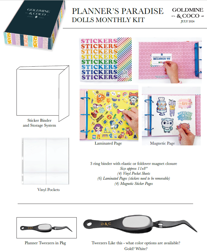 PLANNER’S PARADISE DOLLS MONTHLY KIT